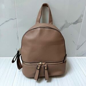 NWT Mini Tan Vegan Leather Backpack